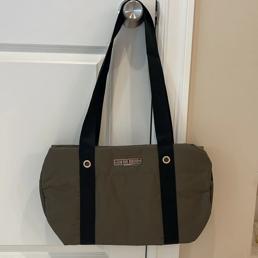 Jean Paul Gaultier military green duffel bag